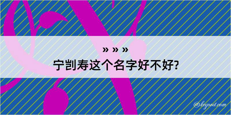 宁剀寿这个名字好不好?