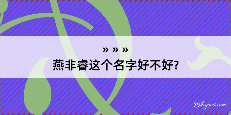 燕非睿这个名字好不好?