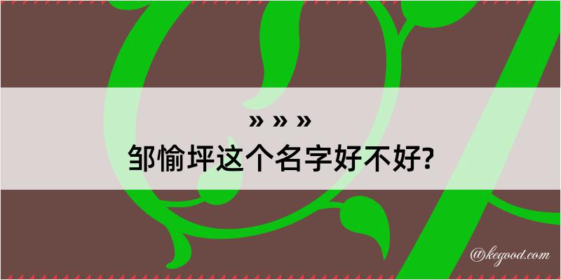 邹愉坪这个名字好不好?