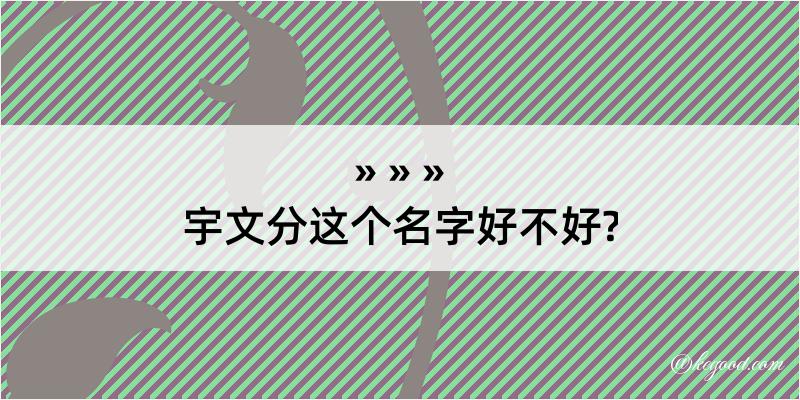 宇文分这个名字好不好?