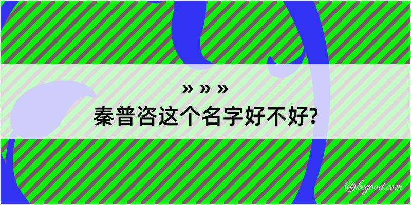 秦普咨这个名字好不好?