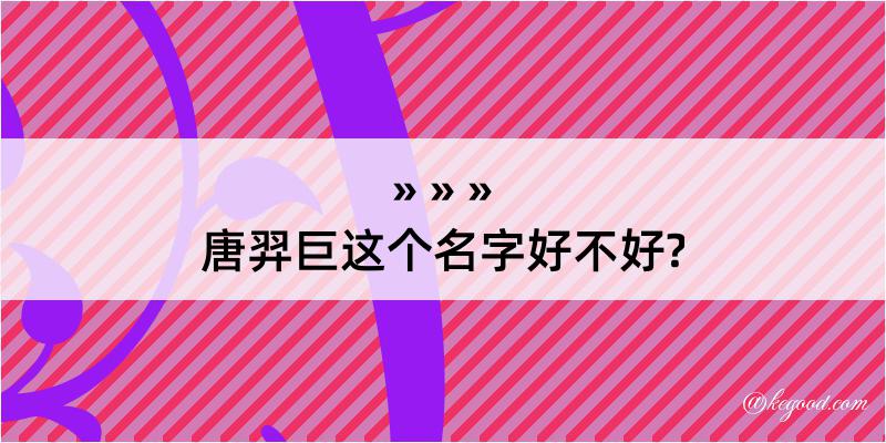 唐羿巨这个名字好不好?