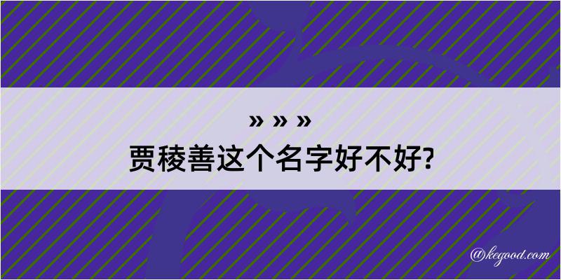 贾稜善这个名字好不好?