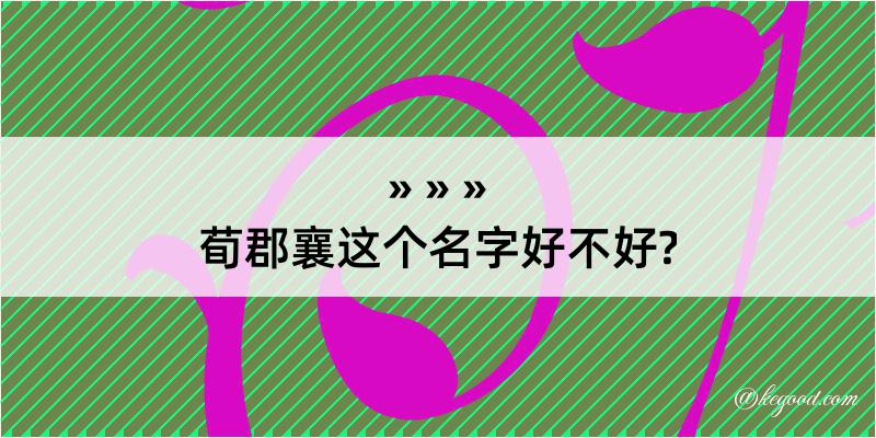 荀郡襄这个名字好不好?