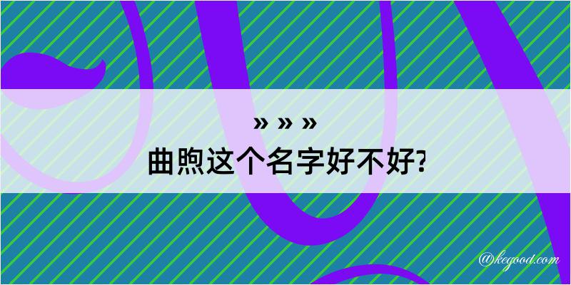 曲煦这个名字好不好?