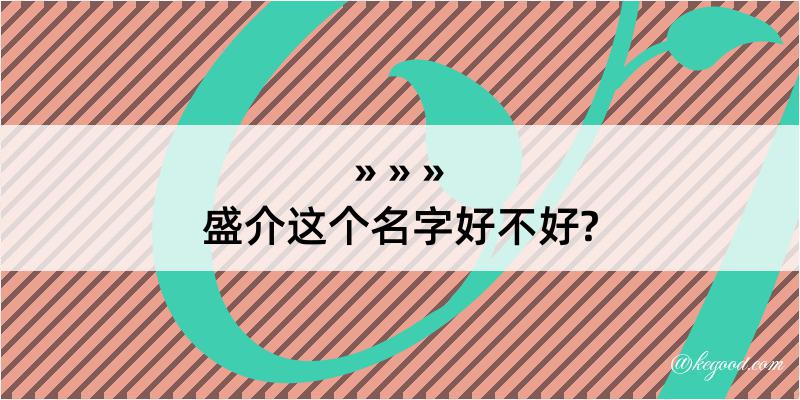 盛介这个名字好不好?