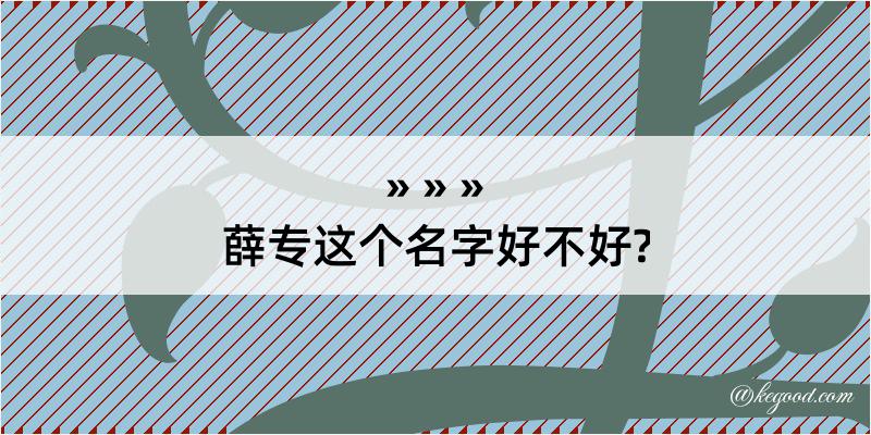 薛专这个名字好不好?