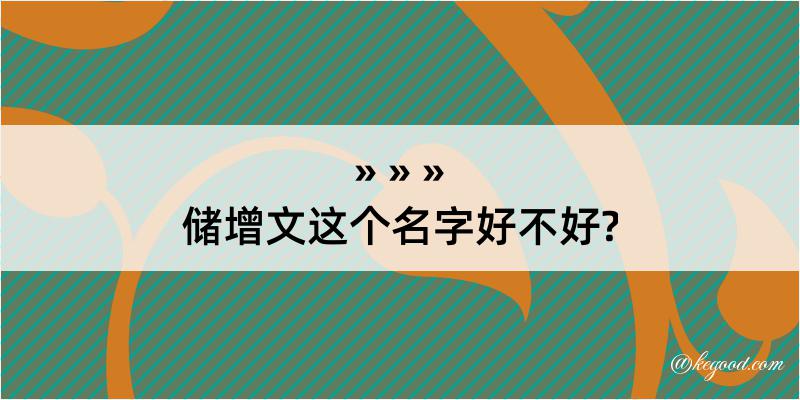 储增文这个名字好不好?