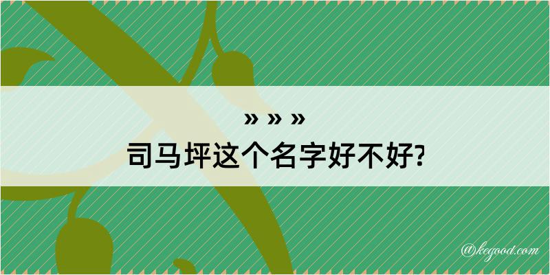 司马坪这个名字好不好?