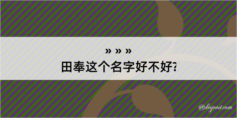 田奉这个名字好不好?