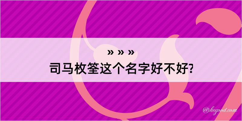 司马枚筌这个名字好不好?