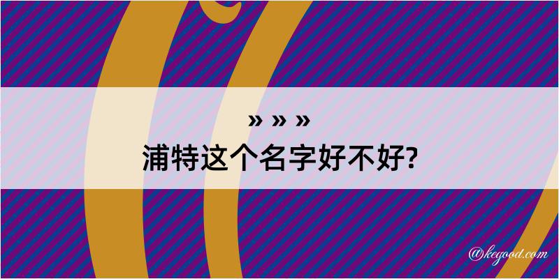 浦特这个名字好不好?