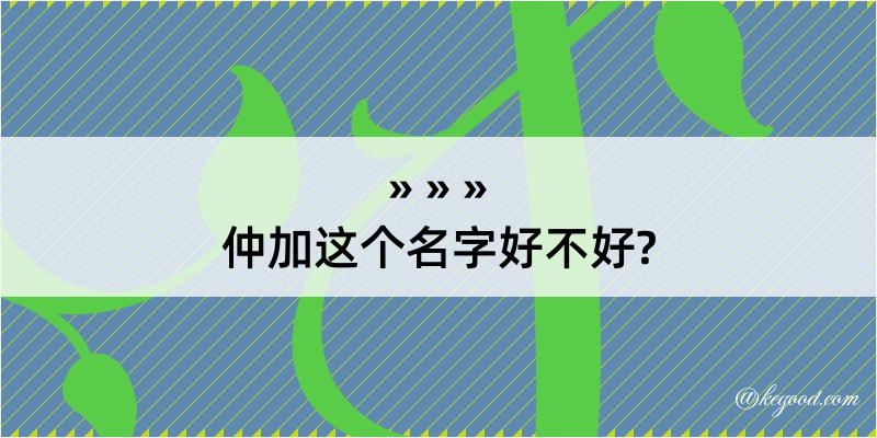 仲加这个名字好不好?