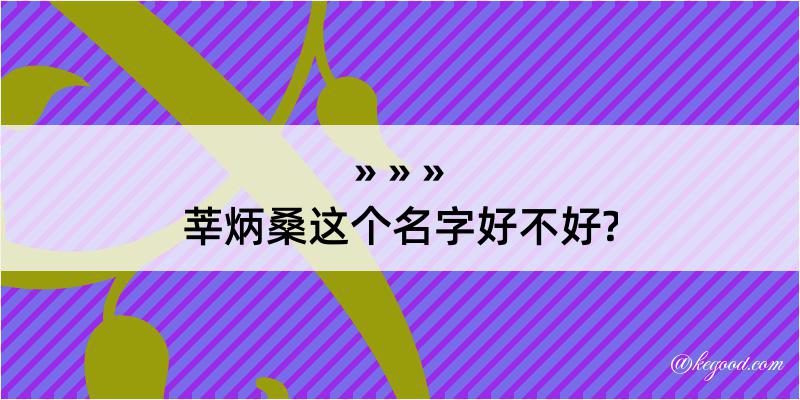 莘炳桑这个名字好不好?