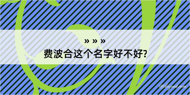 费波合这个名字好不好?