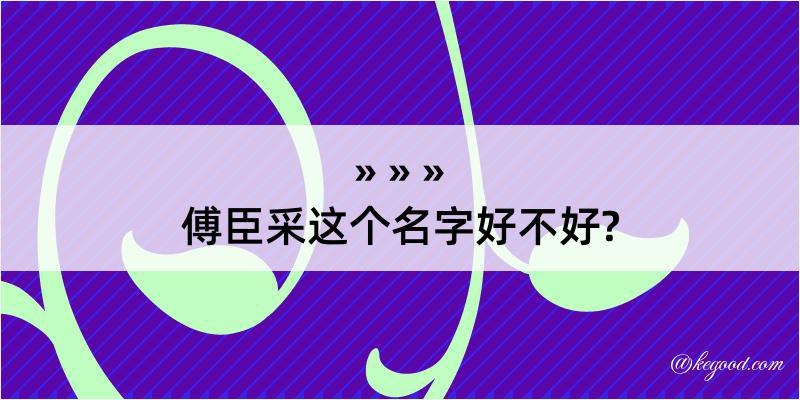 傅臣采这个名字好不好?