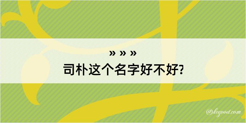 司朴这个名字好不好?