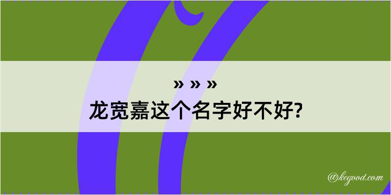 龙宽嘉这个名字好不好?