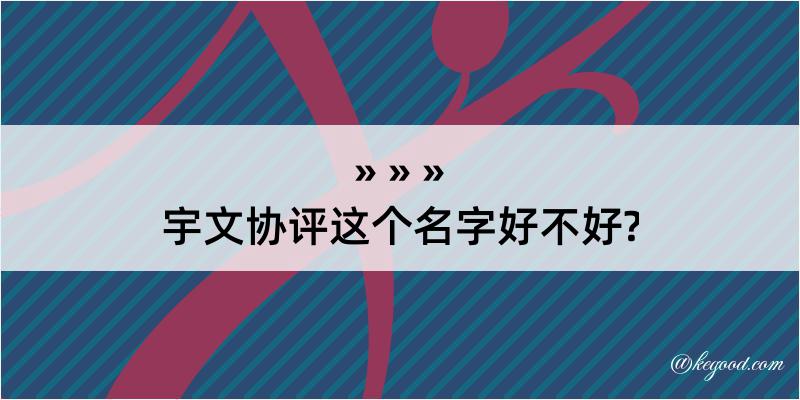 宇文协评这个名字好不好?