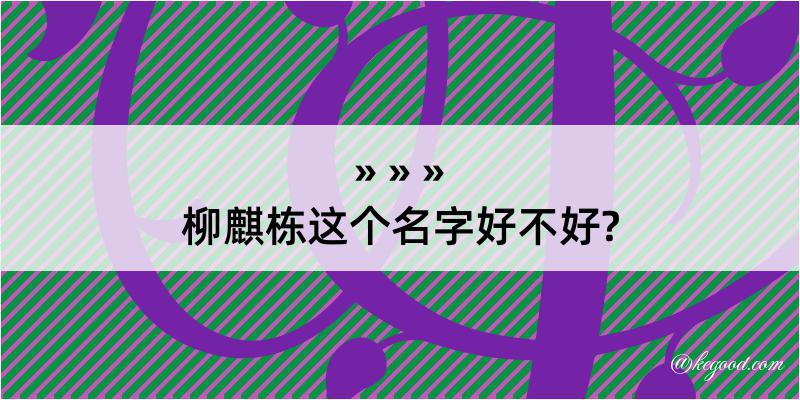 柳麒栋这个名字好不好?