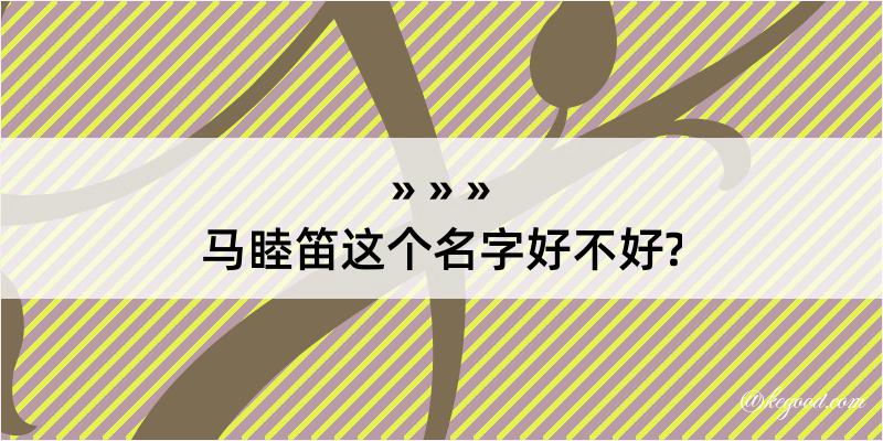 马睦笛这个名字好不好?