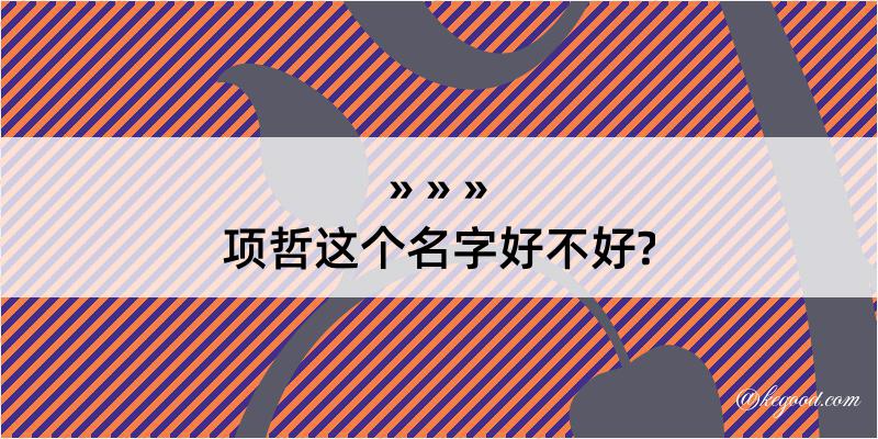 项哲这个名字好不好?