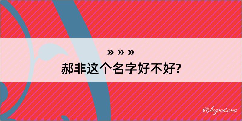 郝非这个名字好不好?