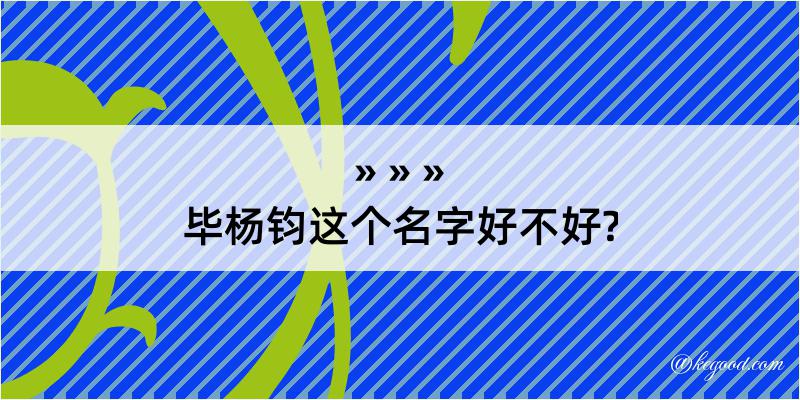 毕杨钧这个名字好不好?