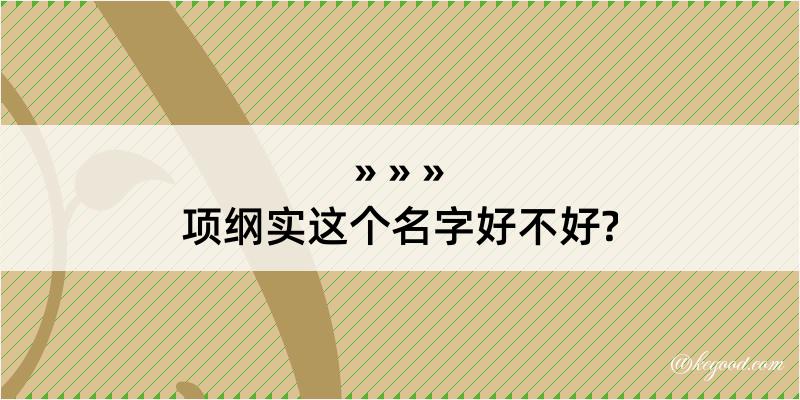 项纲实这个名字好不好?