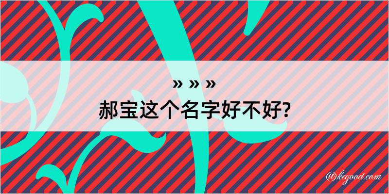 郝宝这个名字好不好?