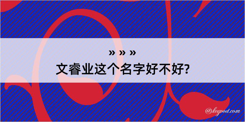 文睿业这个名字好不好?