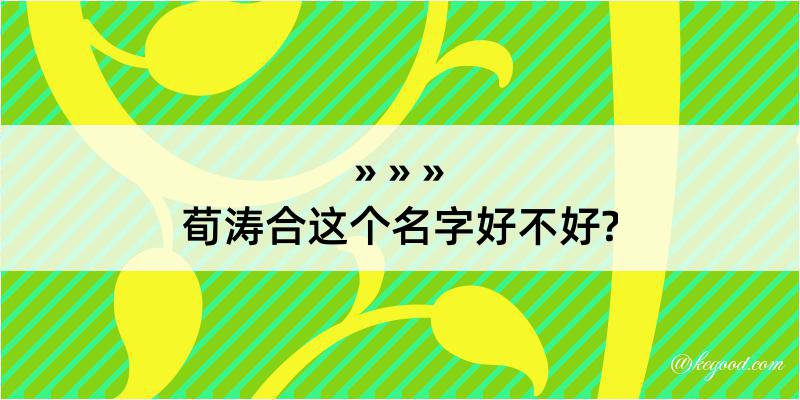 荀涛合这个名字好不好?