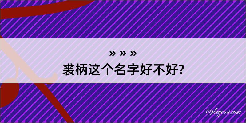 裘柄这个名字好不好?