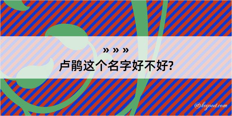 卢鹃这个名字好不好?