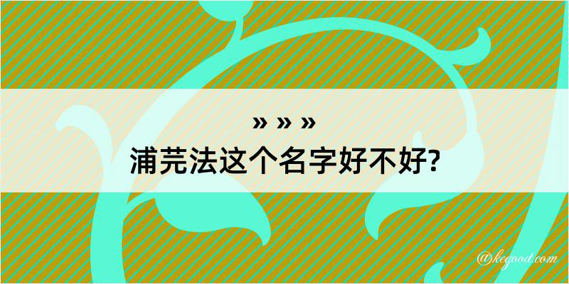 浦芫法这个名字好不好?