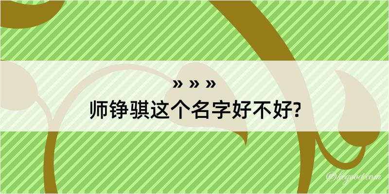 师铮骐这个名字好不好?