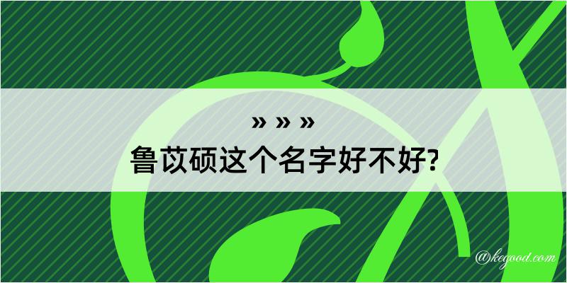 鲁苡硕这个名字好不好?