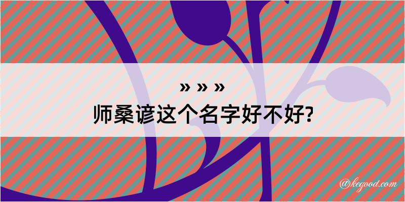 师桑谚这个名字好不好?