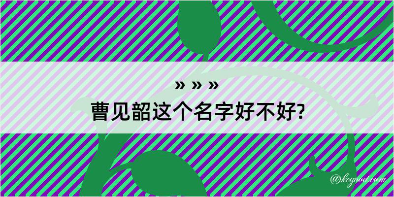 曹见韶这个名字好不好?