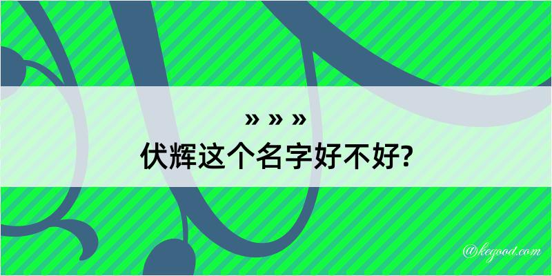 伏辉这个名字好不好?