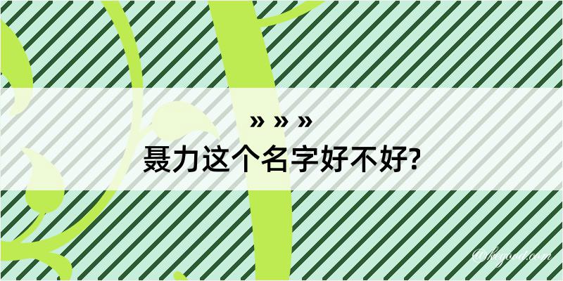 聂力这个名字好不好?