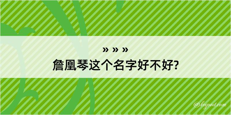 詹凰琴这个名字好不好?