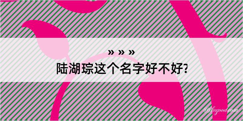 陆湖琮这个名字好不好?