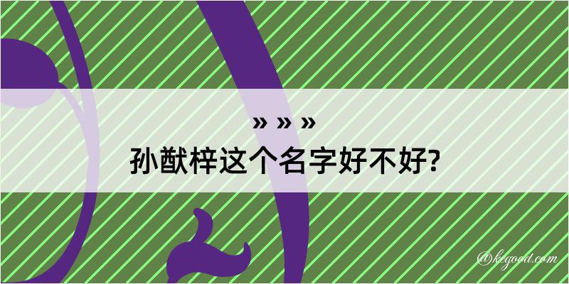 孙猷梓这个名字好不好?