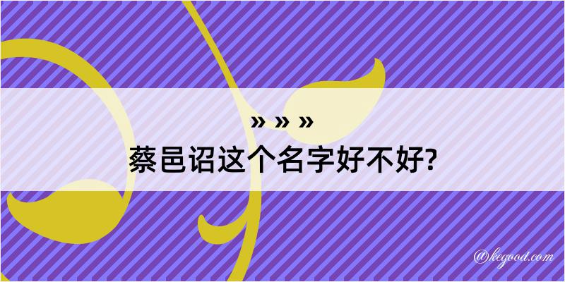 蔡邑诏这个名字好不好?