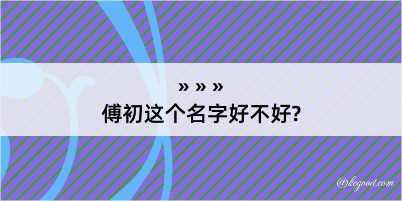 傅初这个名字好不好?