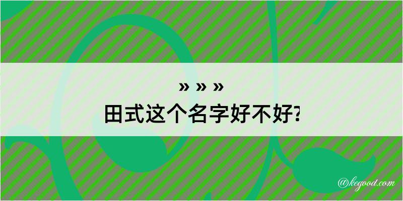 田式这个名字好不好?