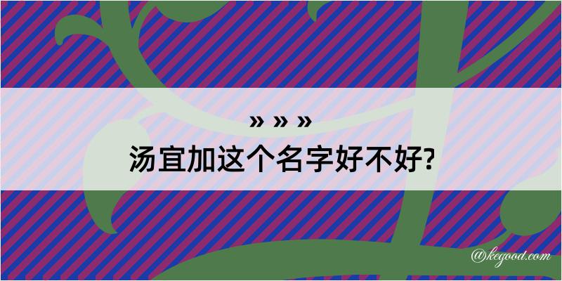 汤宜加这个名字好不好?