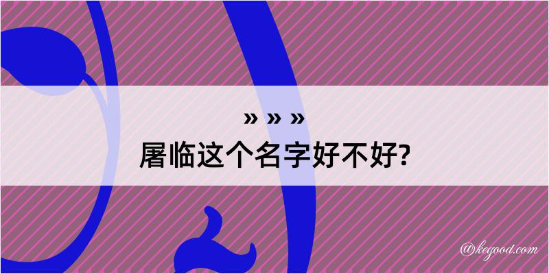 屠临这个名字好不好?