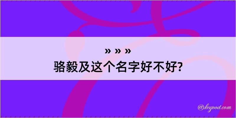 骆毅及这个名字好不好?